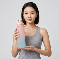 Bouteille anti-fuite avec options de parfum, couvercle à clapet, paille intégrée pour boire directement – Idéale pour l'école, le cyclisme, le camping, la gym, le bureau, les activités de plein air