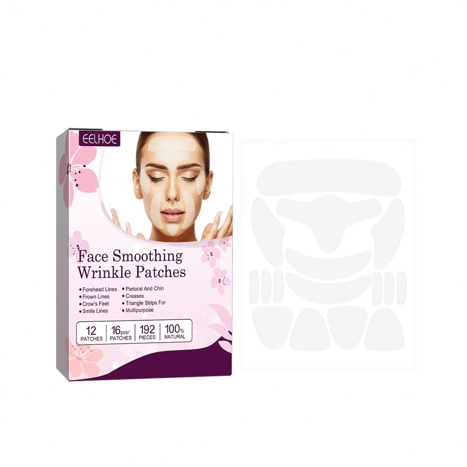 EELHOE 16 PCs Pack Facial Smoothing Anti-Wrinkle Patch Lightens nasolabial folds fine skin tenderness lifts and tightens skin