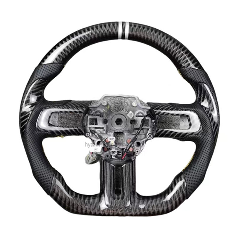 Carbon perforated Leather white top stripe yellow