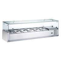 1.2m Salade Comptoir Salade Bar Réfrigérateur Table Salade Affichage En Acier Inoxydable Pizza Préparation Table Réfrigérateur À Refroidissement Direct