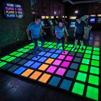Marslite Jeu de sol interactif à LED, Piste de danse illuminée, Piste de danse interactive 30x30CM, Jeux de sol interactifs, Sol à LED
