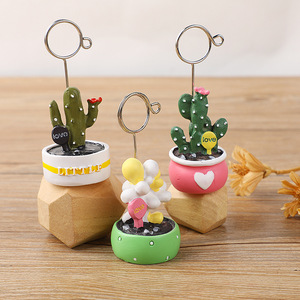 Support décoratif de bureau DIY en résine, mignon <span class=keywords><strong>et</strong></span> petit, en forme de succulente, pour messages/photos/cartes de visite, pour Pâques, mariage, maison - Product Image 4