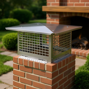 Tapa de chimenea de acero inoxidable, cubierta de malla ajustable de 13 x 13 pulgadas para chimenea, uso en exteriores - Product Image 2