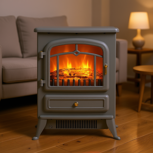 Chimenea Eléctrica Independiente de 16 Pulgadas en Gris, Calentador de 750W/1500W con Efecto de Llama 3D para Uso Doméstico - Product Image 2