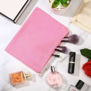 Bolsa de Lona Lisa Multicolor, Estuche Cosmético Ecológico, con Cierre, 7x10 Pulgadas, Bolsa de Aseo Natural para Viaje - Product Image 6