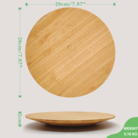 Assiettes jetables rondes en bois pour restaurant et école – Ensemble d'assiettes et de plats pour la cuisine
