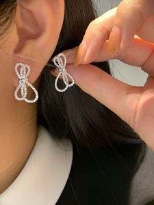 Xinfly Hot Sale Fashion 18K Real Gold 0.84CT Natural Diamonds Luxury Butterfly Ribbon <b>Earrings</b> <b>Stud</b> Au750 <b>Fine</b> Jewelry Women - Product Image 6