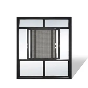 Insulated Aluminum Windows Double Glazed French Windows Triple Glazed Casement Windows hand operated window