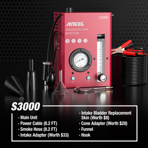 Detector de Fugas de Humo Automotriz ANCEL S3000 con Bomba de Aire Integrada, Herramienta de Diagnóstico para Pruebas del Sistema EVAP, Admisión, Escape y Turbo - Product Image 5