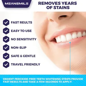 2023 Best Seller Luxury Package Bright White Smile Private Logo Teeth Whitening Dry Strips For Sensitive Teeth