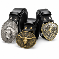 Boucle de ceinture en métal personnalisée style western cowboy Longhorn pour hommes, argent antique, accessoires pour jeans de ranch et de rodéo