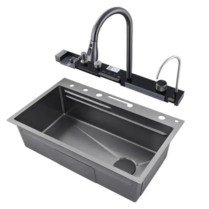 Vente chaude <span class=keywords><strong>Noir</strong></span> 304 En Acier Inoxydable Simple <span class=keywords><strong>Bol</strong></span> Évier De Cuisine À La Main Forme Carrée Robinet Lave-Vaisselle Compatible Éviers De Cuisine - Product Image 1