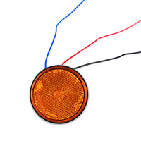 Feu arrière rond blanc, rouge, jaune, de freinage, de stop et de positionnement pour moto, scooter, lampe réflecteur LED
