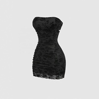 Robe fourreau moulante sexy style européen et américain, mini-jupe en maille transparente floquée coupe ajustée