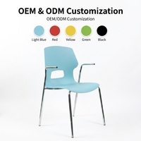 Chaise de formation empilable avec accoudoirs, dossier en fibre de verre PP, chaise de bureau, mobilier importé de Chine, bureau, salle de classe