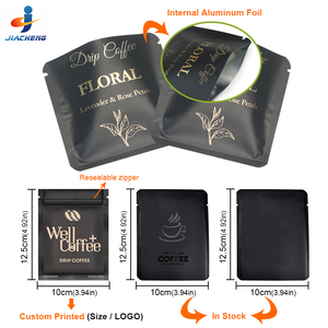 Sachets de café filtre de qualité alimentaire avec pochettes extérieures en aluminium et boîte cadeau en papier – Ensemble de sachets de café vides à oreilles suspendues - Product Image 2