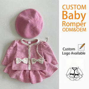 Ensemble de vêtements en coton pour bébé fille de style coréen, 2 pièces, avec jupe et manches longues, respirant, élégant, pour nouveau-né - Product Image 1