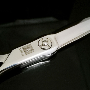 Ciseaux à cheveux en acier inoxydable, outil de <span class=keywords><strong>coiffure</strong></span> pour Salon, lames à dents plates, Titan/OEM de 6 pouces - Product Image 6