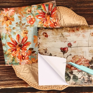 12sheets Vintage Rustic Floral Shabby Chic Large Size Self-adhesive Custom Die Cut Scrapbook Background <strong>Sticker</strong> - Product Image 3
