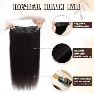 Invisible Wire Brazilian <b>Hair</b> <b>Extensions</b> 18 to 22 Inches <b>Remy</b> <b>Human</b> <b>Hair</b> Lightweight Easy Wear Natural Look Premium Quality - Product Image 4
