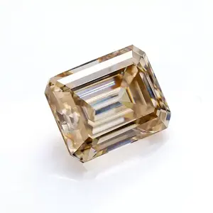 3 Carat 7 * 9mm Natural Sapphire Loose Stone Emerald Cut Champagne Sapphire 3A Loose Stone