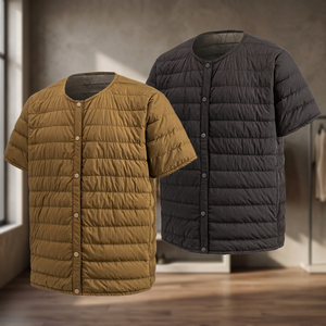 Gilet matelassé pour homme avec logo personnalisé, gilet d'hiver rembourré en duvet, gilet à bulles pour homme, veste sans manches en duvet, gilet matelassé chaud, OEM - Product Image 3