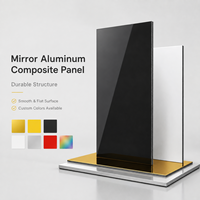 Panneau composite en aluminium Alucobond moderne, couleur miroir, antistatique, léger, pour la construction de murs extérieurs