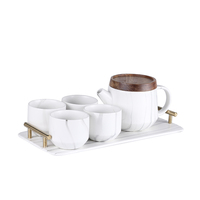Services à thé en porcelaine nordique classique de luxe, théière et tasse écologiques, couleur personnalisée, vaisselle pour la maison, cadeau