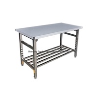 Table pliante industrielle en acier inoxydable 201/304 résistante à la corrosion avec une capacité de charge de 200 kg pour une utilisation domestique, en plein air et en camping