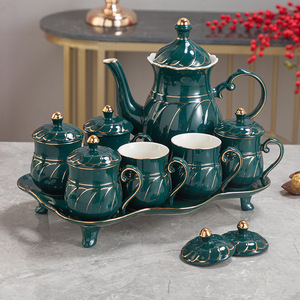 Yellow Glaze Gilded Ceramic Water Cup <b>Tea</b> Set Business Gift <b>Box</b> Portable Complete Tableware Set - Product Image 3