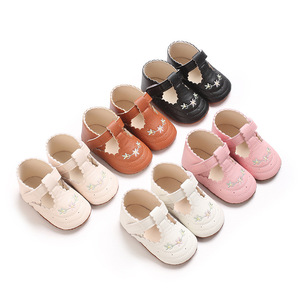 Blanc À Volants en cuir PU Baptême Bébé Nouveau-Né Chaussures Infantile Croix Baptême Chaussures - Product Image 1