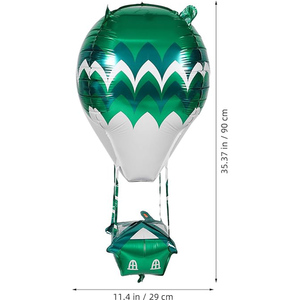 Metallic Green Hot Air <b>Balloon</b> Foil <b>Balloons</b>, Shiny Mylar <b>Balloons</b> for Baby Shower & Travel Party Supplies - Product Image 2