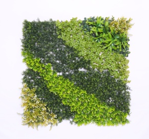 Échantillon gratuit Mur vert artificiel Tissu certifié UV <span class=keywords><strong>Haie</strong></span> de plantes décoratives PE Tenture murale 100cm Arbustes Plantes en pot Pelouse - Product Image 6