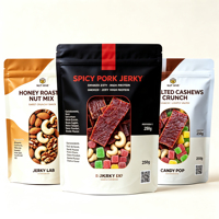 Kleurrijke gummy snoep stand-up zak met zip lock, hersluitbaar, flexibel voedselverpakking voor snoepgoed, supermarkt presentatie