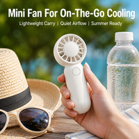 Ventilateur portable mini sans pales avec batterie rechargeable 500 mAh, chargement rapide USB/Type-C, pliable et léger pour utilisation en extérieur et en camping-car