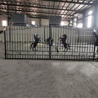 Vente d'usine Portes principales de luxe en fer forgé, design de portails sur mesure, 16FT/20FT, portail d'entrée