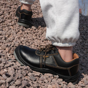 建設業向け 踏み抜き防止 鋼鉄先芯プレート内蔵 メンズ 工業用 安全レザー作業靴 - Product Image 5