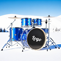5-Piece Acoustic Professional Drum Full Sets for Beginner Home & Stage Shows - Musical Instruments