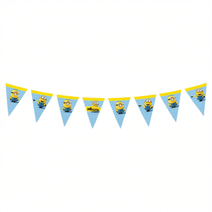 Guirnalda de Minion para Fiestas, 2.3M, Plástico Desechable, Decoraciones de Cumpleaños, Forma Triangular, Diseño de Dibujos Animados - Product Image 2