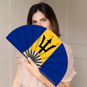 Abanicos Plegables de Bambú con la Bandera de Barbados al por Mayor, Abanico de Mano para Carnaval, Boda, Festival, Fiesta, Agencia de Viajes - Product Image 5