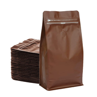 Emballage de café en plastique avec fermeture éclair personnalisée, emballage de café en grains, sachet refermable pour café