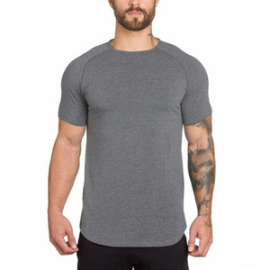 T-shirt de gymnastique pour hommes Oem col rond surdimensionné Longline ajusté - Product Image 4