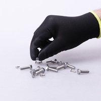XINGYU Guantes de Trabajo de Seguridad de PU Negro Recubiertos, Alta Calidad, Personalizados, con Certificación CE EN388, Flexibles para Jardinería y Mecánica