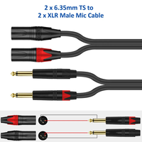 2 RCA mâle à 2 XLR 3 broches mâle câble Audio stéréo 2rca à 2XLR double 24K plaqué or câble Audio HiFi 4N fil OFC