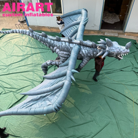 Animaux gonflables réalistes, dragon volant gonflable avec ailes pour la décoration publicitaire