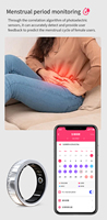 Bague connectée étanche IP68, moniteur de santé (fréquence cardiaque, sommeil, cycle menstruel), suivi sportif et fitness, contrôle via application