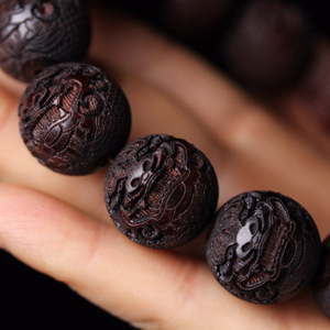 Palissander gesneden Pi Xiu maansteen DIY armband met bloedboeddha kralen unisex voor zegen en spel - Product Image 4