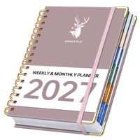 Agenda 2027 à spirale, planificateur hebdomadaire et mensuel, janvier 2027 - décembre 2027, carnet personnalisé avec onglets d'indexation
