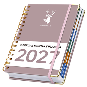 Agenda 2027 con Spirale, Pianificatore Settimanale e Mensile, Gennaio 2027 - Dicembre 2027, Taccuino Personalizzato con Indici - Product Image 1