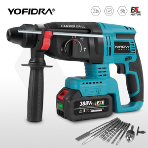 <span class=keywords><strong>Marteau</strong></span> perforateur électrique sans fil YOFIDRA 26 mm, multifonctionnel, rechargeable, compatible avec les batteries Makita. - Product Image 1